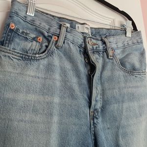 Mango straight high waisted washed denim jeans